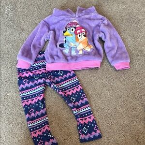 Bluey Purple Fleece Hoodie Set